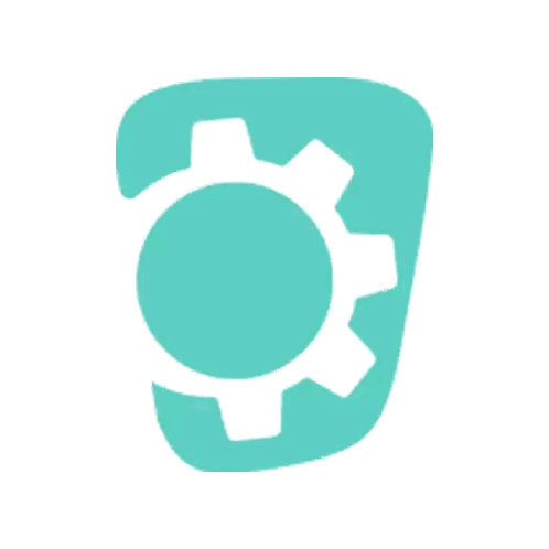 Blue Gear Icon With White Center Sticker