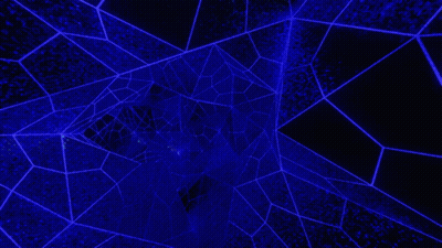 Blue Geometric Pattern With Spider Web GIF