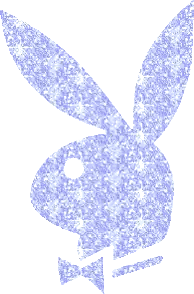 Blue Glittery Playboy Bunny With Bow Tie Sticker