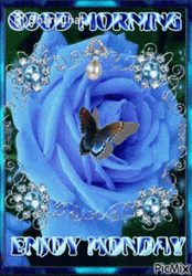 Blue Good Morning Happy Monday GIF