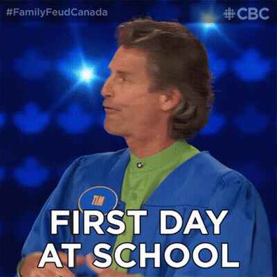 Blue Gown Man Says First Day School Tim GIF