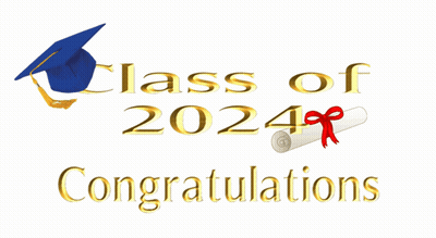 Blue Graduation Cap Class Of 2024 GIF