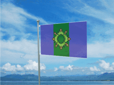 Blue Green Purple Flag With Circle