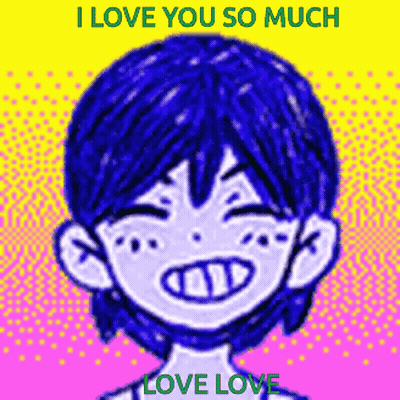 Blue Hair Boy I Love You Love Love GIF