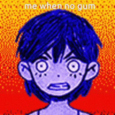 Blue Hair Boy Saying Me When No Gum GIF