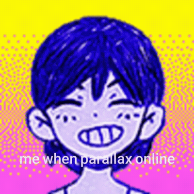 Blue Hair Boy Smiling Saying Me When Parallelax Online GIF