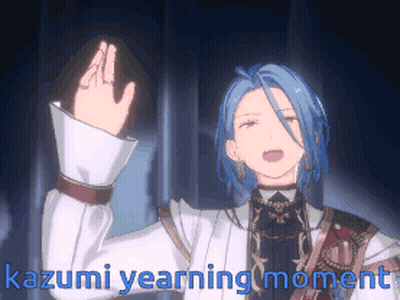 Blue Hair Cartoon Character Kazumi Yearning Moment GIF