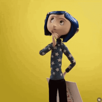 Blue Hair Cartoon Holding Paper Saying Hair Color GIF