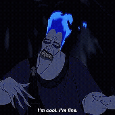 Blue Hair Cartoon Says I'm Cool I'm Fine GIF