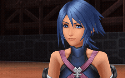 Blue Hair Character With Pink Waist Strap GIF