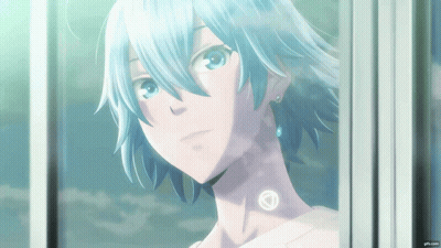 Blue Hair Girl Looking Out Window Gif.com GIF