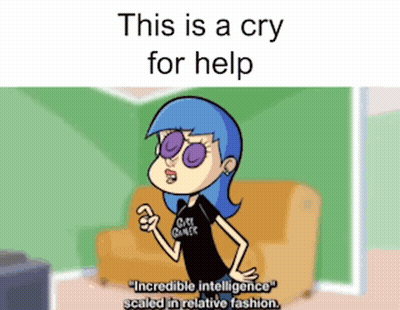 Blue Hair Girl Sunglasses This Is A Cry For Help GIF