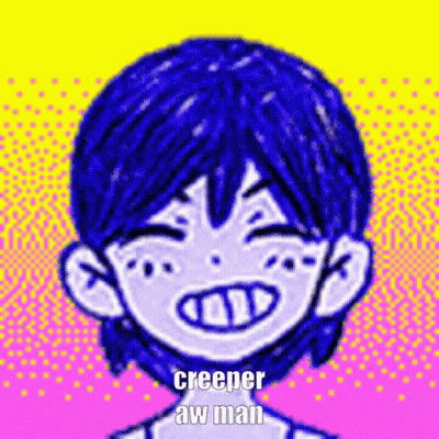 Blue Hair Person Saying Creeper Aw Man GIF
