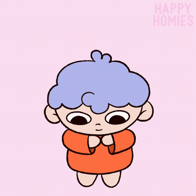 Blue Hair Person Saying Happy Homieo GIF