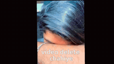 Blue Hair Woman Licked by Man Video Delete Chahiye
