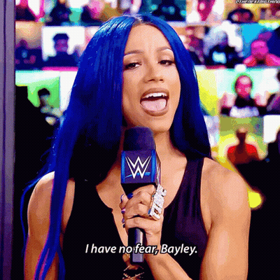 Blue Hair Woman Says I Have No Fear Bayley GIF