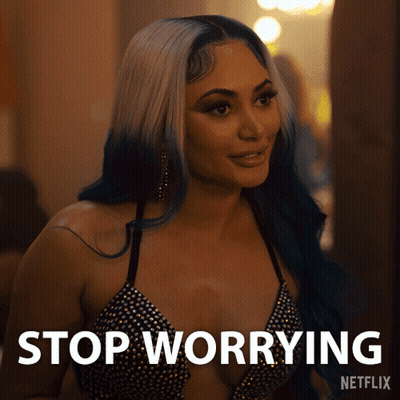 Blue Hair Woman Stop Worrying GIF