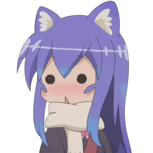 Blue Haired Anime Cat Girl Sticker