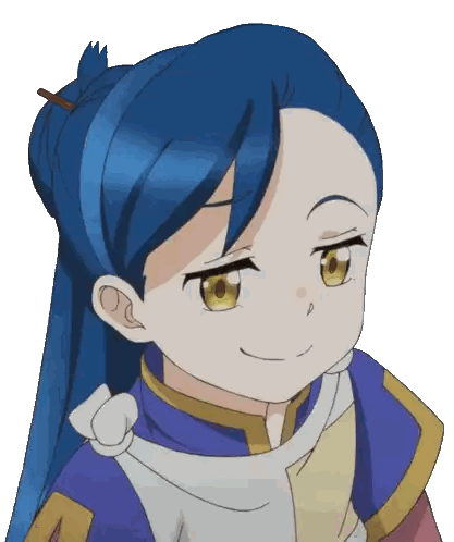 Blue Haired Anime Character Close Up Sticker