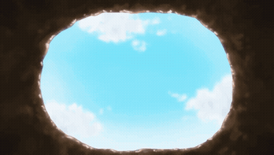 Blue Haired Anime Character Looking Up At Sky GIF