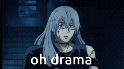 Blue Haired Anime Character Saying Oh Drama GIF