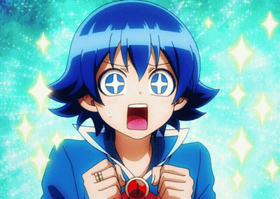 Blue Haired Anime Character With Cross Eyes GIF