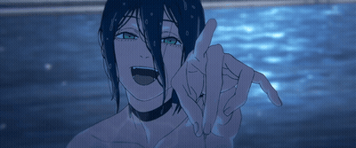 Blue Haired Anime Character With Green Eyes GIF