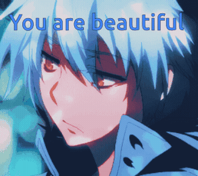 Blue Haired Anime Character You Are Beautiful GIF