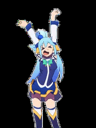Blue-haired Anime Girl Dancing