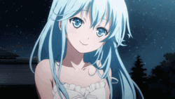 Blue Haired Anime Girl Erio Towa GIF