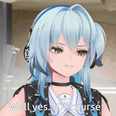 Blue Haired Anime Girl Saying Well Yes Of Course GIF