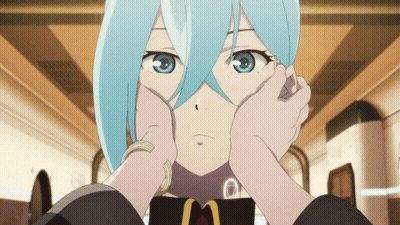 Blue Haired Anime Girl With McDonald's Logo GIF