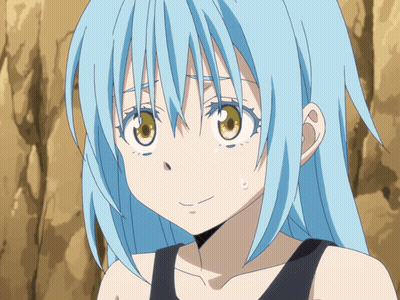Blue Haired Anime Girl With Yellow Eyes GIF