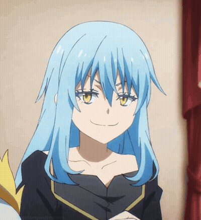 Blue Haired Anime Girl Yellow Eyes GIF