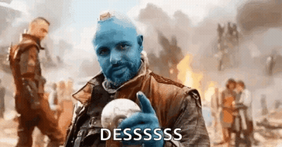 Blue-Haired Bearded Man Holding Globe Funny Face GIF