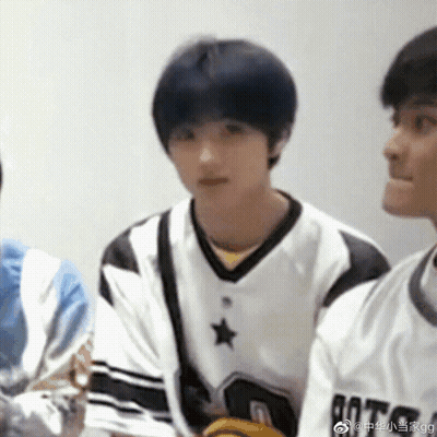 Blue-Haired Boy In White And Black Star Jersey GIF