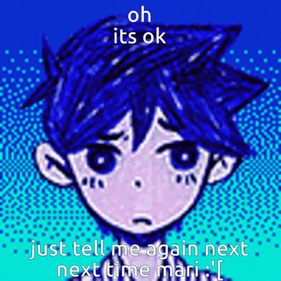 Blue Haired Boy: Oh Ok Tell Again Mari GIF