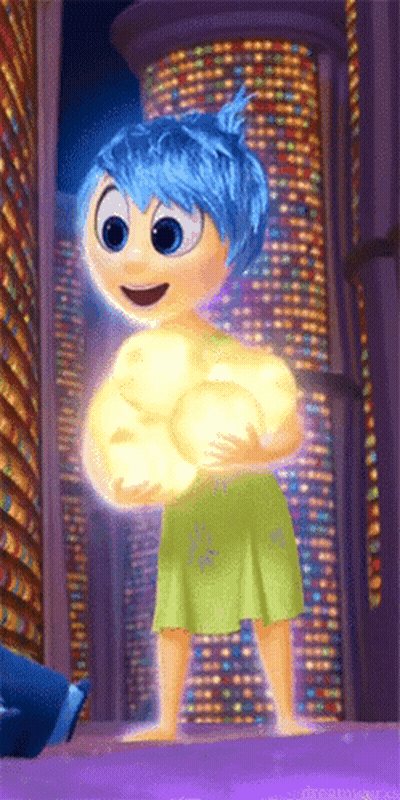 Blue-Haired Cartoon Character Holding Light GIF