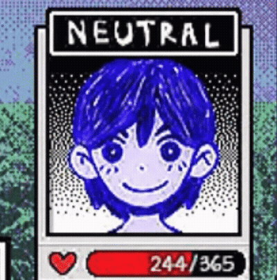 Blue-Haired Cartoon Character Smiling With Heart GIF