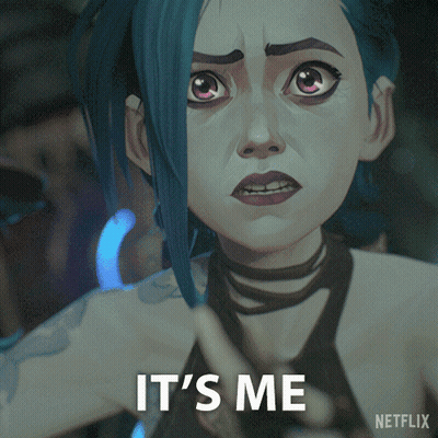 Blue-Haired Cartoon Saying It's Me GIF