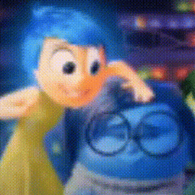 Blue Haired Character Beside Glasses Character GIF
