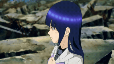 Blue-Haired Girl In Front Of Rubble GIF