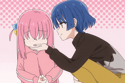 Blue Haired Girl Kissing Pink Haired Girl