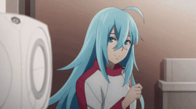 Blue Haired Girl White Circle Number 10 GIF