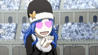Blue-Haired Girl With Butterfly Hat And Pink Heart Eyes GIF