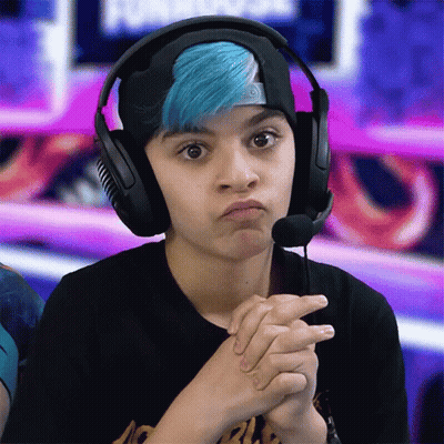 Blue-Haired Girl With Headphones And Microphone GIF