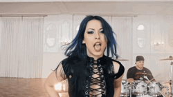 Blue Haired Gorgeous Female Semblant GIF