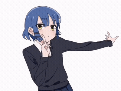 Blue-Haired Green-Eyed Girl In Black Sweater GIF