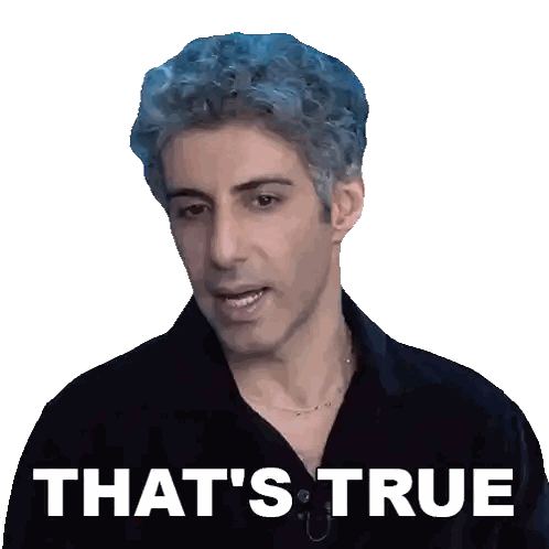 Blue Haired Man Sticker Says Thats True Sticker