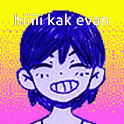 Blue-Haired Pixel Art Boy Saying Hiiiiii Kak Evan GIF
